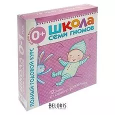 Полный годовой курс от 0 до 1 года. 12 книг с картонной вкладкой. Денисова Д.