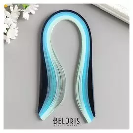 Полоски для квиллинга 100 полосок плотность 120 гр "Голубой градиент" ш. 0,5 см дл. 39 см