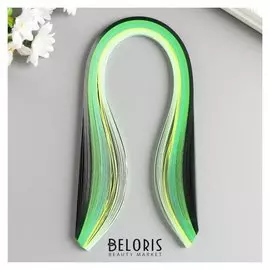 Полоски для квиллинга 100 полосок плотность 120 гр "Зелёный градиент" ш. 0,5 см дл. 39 см