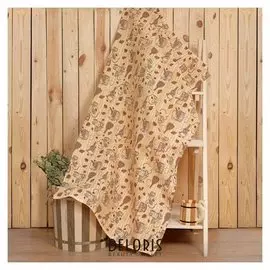 Полотенце для бани "Банька" 80х 150 см, хлопок вафельное полотно