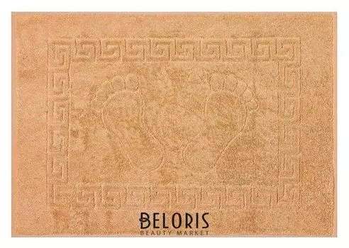 Полотенце для ног жаккард ножки 50х70 см, кофе с молоком, хлопок 100%, 700г/м2