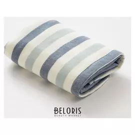 Полотенце двухстороннее "Этель" страйп цв.синий 70х140 см, 380 г/м2, 100% хлопок