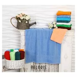 Полотенце махровое, 70х140 см, цвет голубой