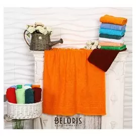 Полотенце махровое, 70х140 см, цвет мандарин