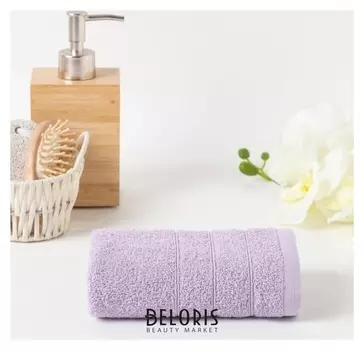 Полотенце махровое 70х140 см, светло-сиреневый, хлопок 100%, 400г/м2