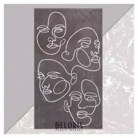 Полотенце махровое этель "Лица" 70х130 см, 100% хлопок, 420гр/м2