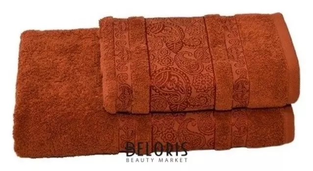 Полотенце махровое бодринг 70х140 +/- 2 см, коричневый, хлопок 100%, 430 г/м2