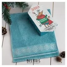 Полотенце махровое "Доставка счастья" 30х70 см 100% хлопок, 370гр/м2