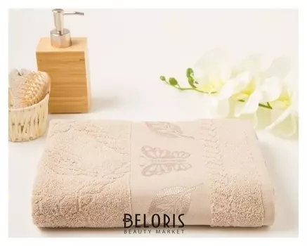 Полотенце махровое Fiesta Cotton Butterfly 70х130 см, бежевый, хлопок 100%, 420 г/м2