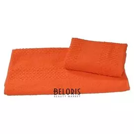 Полотенце махровое гладкокрашеное 40×70 см 360 г/м2, оранжевый, 100% хлопок