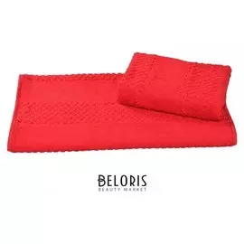 Полотенце махровое гладкокрашеное 40×70 см 360 г/м2, красный, 100% хлопок