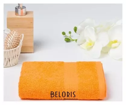 Полотенце махровое гладкокрашеное «Эконом» 50х90 см, цвет оранжевый