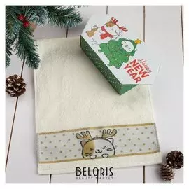 Полотенце махровое "Happy New Year" 30х70 см 100% хлопок, 370гр/м2