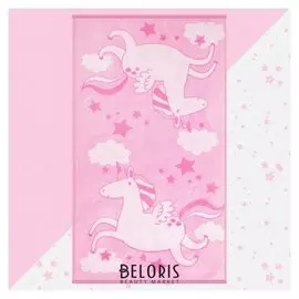 Полотенце махровое "Этель" Pink Unicorn, 70х130 см, 100% хлопок, 420гр/м2
