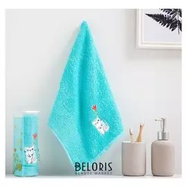 Полотенце махровое "Котёнок" 30х60 см, 100% хлопок, 340 гр/м2