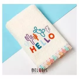 Полотенце махровое "Крошка Я" Hello, 30х60 см, хлопок 100%