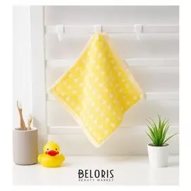 Полотенце махровое крошка Я «Крапинка» 25х25 см