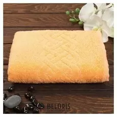 Полотенце махровое «Plait» цвет персик, 100х150