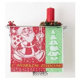 Полотенце махровое Privilea новогодняя 50х50 см, хлопок 100%