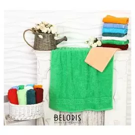 Полотенце махровое, размер 70х140 см, цвет классический зелёный, хлопок