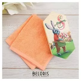 Полотенце махровое "С 8 марта" 30х30 см, 100 хл 340г/м2