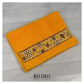 Полотенце махровое с бордюром «Пчёлы» 30х60 см