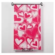 Полотенце махровое Valentines пл-2602-3130, 50х90 см, цв. 10000, розовый, 420 г/м, 100% хл. 301479