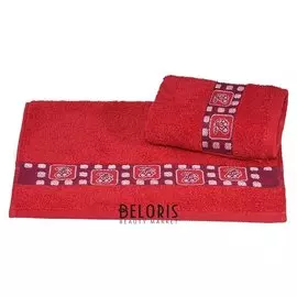 Полотенце махровое жаккардовое 30х60 см, вишня, хлопок 100%, 340 г/м2