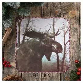 Полотенце микрофибра "Доляна" лось 30х30 см, п/э 200 гр/м2