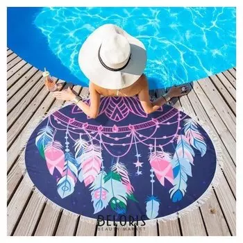 Полотенце пляжное этель "Фантазия", D 150 см, микрофибра, 100% п/э