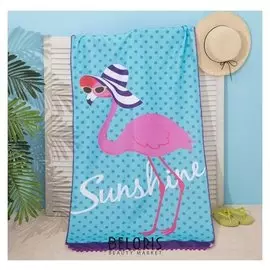 Полотенце пляжное этель "Фламинго", 75*140 см, микрофибра, 100% п/э