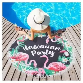 Полотенце пляжное этель "Гавайская вечеринка", D 150 см, микрофибра, 100% п/э