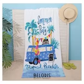 Полотенце пляжное этель "Paradise" 70*150 см, 100% п/э микрофибра 250гр/м2