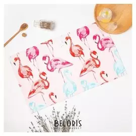 Полотенце саржа фламинго 35х60 см, розовый, хлопок 100%, 168г/м2