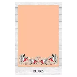 Полотенце «Снегири» 39х60 см, цвет персик