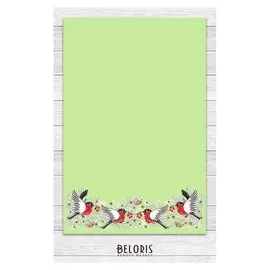 Полотенце «Снегири» 39х60 см, цвет зелёный