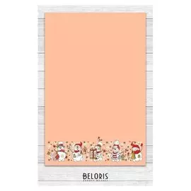 Полотенце «Снеговики» 39х60 см, цвет персик