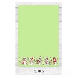 Полотенце «Снеговики» 39х60 см, цвет зелёный