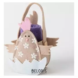 Полотенце в корз. "Цыпленок" 30х30 см, 100% хлопок, 360 гр/м2