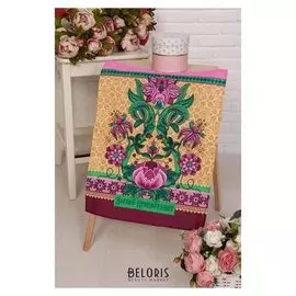 Полотенце вафельное «Дерево изобилия», 45х60см, цвет розовый