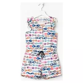 Полукомбинезон для девочки, цвет синий, рост 110 см (5 лет)