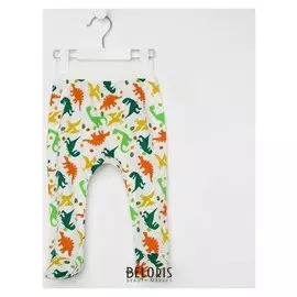 Ползунки, цвет белый/динозавры, рост 74 см