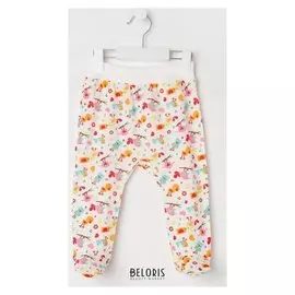 Ползунки детские, цвет белый/птички, рост 74 см