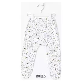 Ползунки детские, цвет белый/зайка, рост 74 см