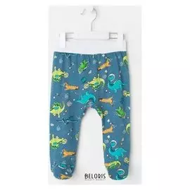 Ползунки детские, цвет бирюзовый/дино, рост 74 см