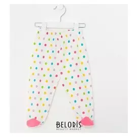 Ползунки детские, цвет молочный/горошек, рост 74 см