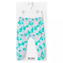 Ползунки детские, цвет розовый/голубой зайки, рост 68 см
