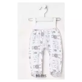 Ползунки «Евро» детские, цвет белый/принт зайцы, рост 62 см