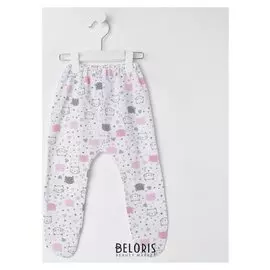 Ползунки «Котики» на резинке, цвет белый, рост 74 см