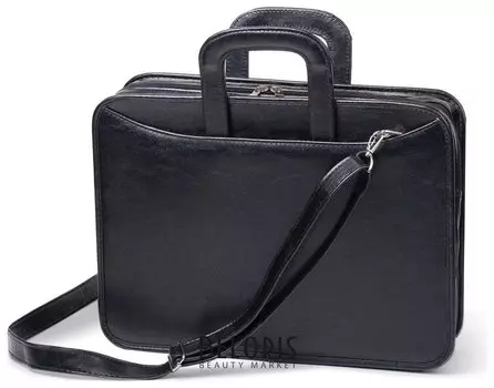 Портфель "Карьера", 36х31х7 см, искусственная кожа, 2 отделения, на молнии, черный